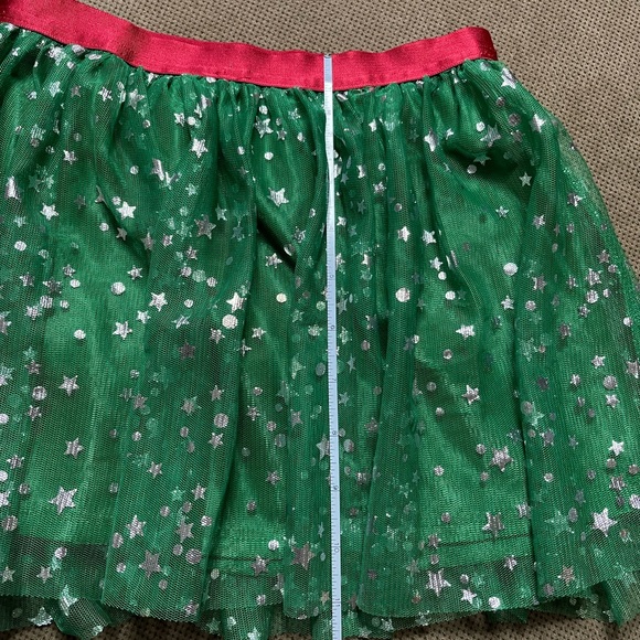Girls Tutu - Green, Silver and Red - Tutu Skirt - Size S/CH 6/6X - Picture 5 of 9